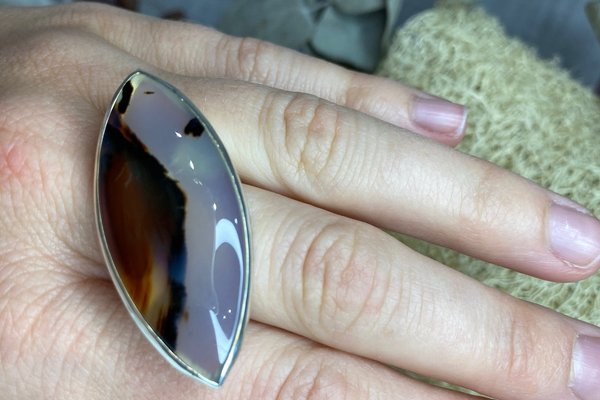 Achat Ring aus 925 Silber